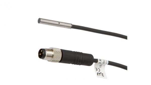 Czujnik indukcyjny fi4mm dł: 27mm zabudowany Sn: 1,5mm 10-30V DC PNP NO złącze kablowe M8 0,3m PUR IBR4C681