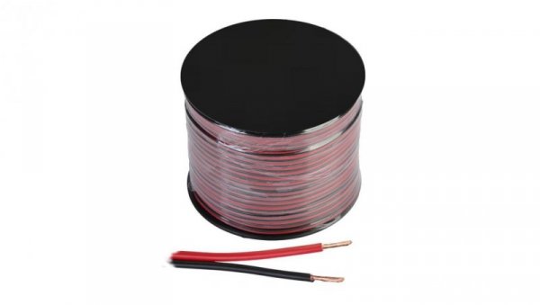 Kabel 2 żyłowy 2x0,2mm2 do taśma led 1m czerwono czarny