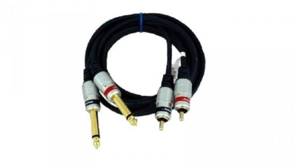 Kabel audio 2xwt.Jack 6,3 mono/2xwt.RCA MK50 1m