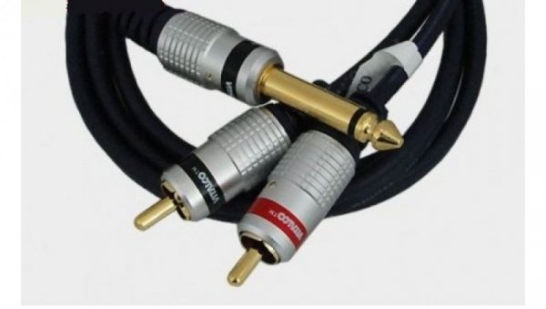Kabel audio wt.Jack 6,3 mono/2xwt.RCA MK80 1m