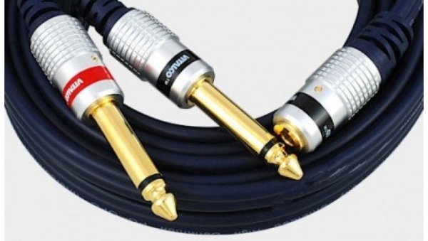 Kabel audio gn.Jack 3,5 stereo /2x wt.Jack 6,3 mono MK72 1,5m