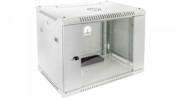 Szafa wisząca RACK 19 cali 9U 450mm szara NEKU TS BOX