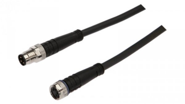Złącze kablowe M8 żeński 4pin prosty M8 męski 3pin prosty z kablem 0,3m PUR VK03A247