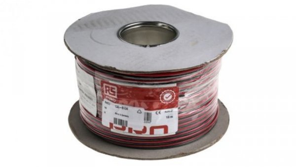 Kabel głośnika, 2-rdzeniowy, 1,5 mm², l. żył: 48, rozmiar: 0,2 mm, BR/ 900 V, Polichlorek winylu PVC, dł.: 100m, -25
