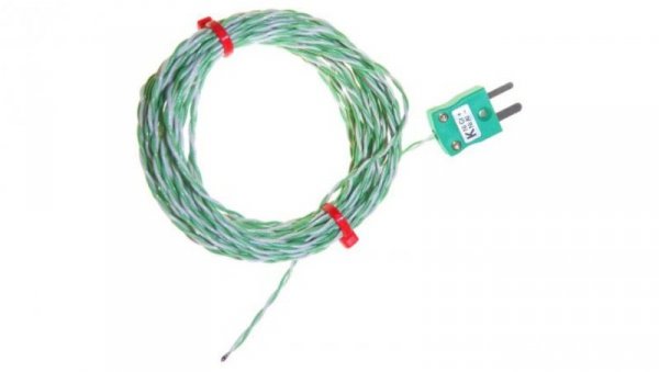 Termopara typ K do +250C 10m kabel 10m, Teflon PFA EN 60584-3:2008, IEC 584-3