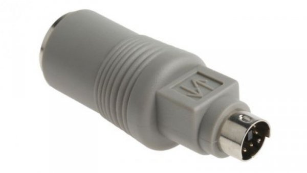 Kabel KVM, dł. 49.5mm - Wtyk 6-stykowy Mini DIN - Żeńskie 5-stykowe złącze DIN, kolor: Szary, zgodne z: CE, REACH, RS