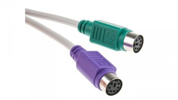 Kabel KVM, dł. 300mm - Wtyk USB A - Żeńskie 2 PS2, kolor: Szary, RS PRO