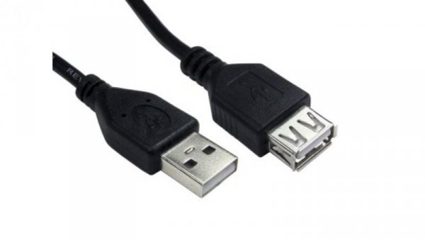 Przedłużacz USB, dł. 1.8m, kolor: Czarny