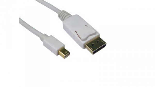 Kabel DisplayPort 5m Męskie Mini DisplayPort to Męski kabel DisplayPort Biały