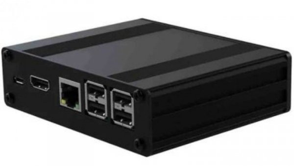 Obudowa Raspberry Pi, do użytku z Raspberry Pi, Czarny, materiał: Aluminium, 108.50 x 108.50 x 30mm