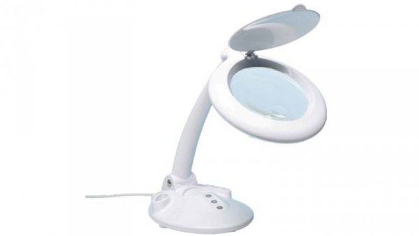 Lupa stołowa, 3, 12dioptrii, 125mm, 600mm, Lampa stołowa, LED, 11W