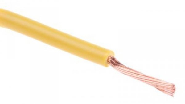 Przewód jednożyłowy linkowy, 2491X, 0,75 mm², 24/0,2 mm, 18 AWG, PVC, 500 V, Żółty, dł. 100m, RS PRO
