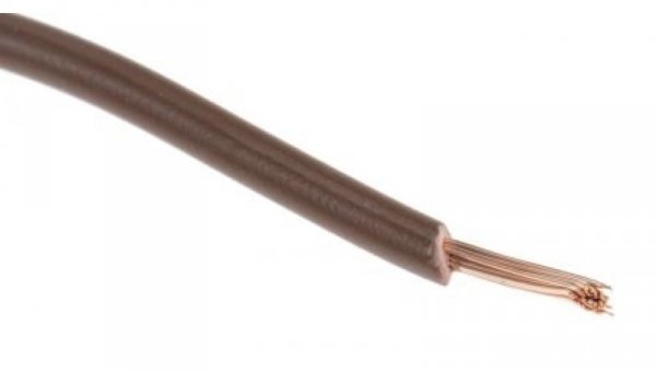 Przewód jednożyłowy linkowy, 2491X, 1 mm², 32/0,2 mm, 17 AWG, PVC, 500 V, Brązowy, dł. 100m, RS PRO