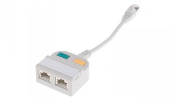 Adapter do złączy RJ, Cat5, 2 portów Ekranowane, RJ45, 150 mm