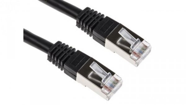 Kabel kategorii 6, Czarny, Wtyk RJ45/męski RJ45dł.: 1m, mat. koszulki: PVC