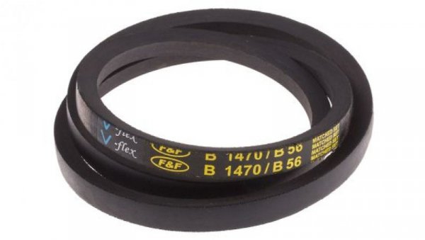 Pas napędowy, profil B, materiał: PET, guma, 17mm x 11mm x 1.42m, RS PRO