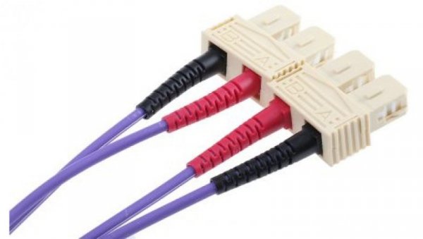 Kabel światłowodowy, średnica: 50/125μm, OM3 Wielomodowy, Fioletowy, SC/SC