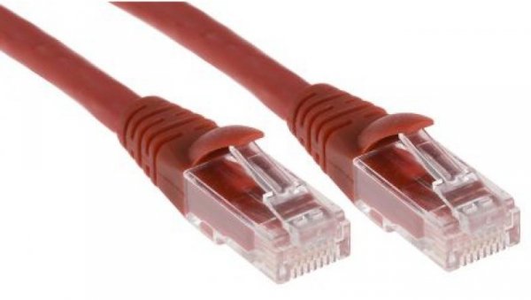 Kabel kategorii 6, Czerwony, Wtyk RJ45/męski RJ45dł.: 3m, mat. koszulki: LSZH