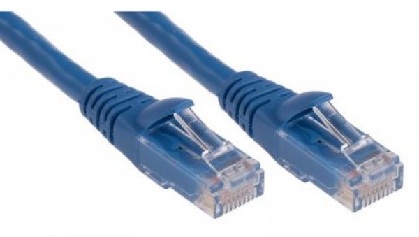 Kabel kategorii 6, Niebieski, Wtyk RJ45/męski RJ45dł.: 1m, mat. koszulki: PVC