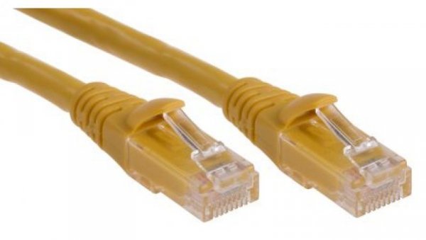 Kabel kategorii 6, Żółty, Wtyk RJ45/męski RJ45dł.: 500mm, mat. koszulki: PVC