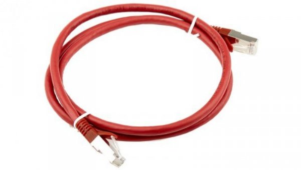 Kabel kategorii 6, Czerwony, Wtyk RJ45/męski RJ45dł.: 1m, mat. koszulki: LSZH
