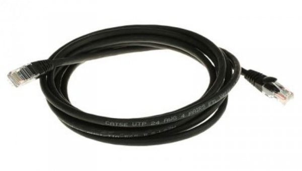 Kabel kat. 5e U/UTP Czarny 3m