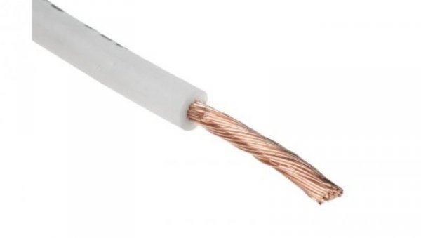 Przewód jednożyłowy linkowy, 2491B, 2.5 mm², 50/0,25 mm, 13 AWG, Bezhalogenowe, 750 V, Biały, dł. 100m, RS PRO