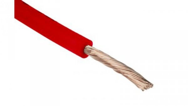 Przewód jednożyłowy linkowy, 2491B, 2.5 mm², 50/0,25 mm, 13 AWG, Bezhalogenowe, 750 V, Czerwony, dł. 100m, RS PRO