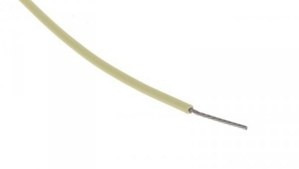 Przewód do urządzeń PTFE PTFE Żółty, 100m 0,12 mm² 7/0,15 mm, 300 V, -75 → +200C, Ø 0.8mm, RS PRO BS3G210