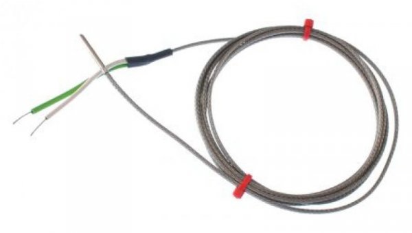 Termopara typ J do +350C 25mm kabel 2m, Włókno szklane IEC