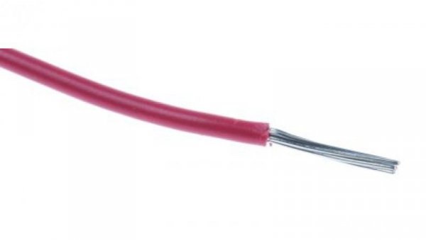 Przewód jednożyłowy linkowy, Przewód instalacyjny, 0,13 mm², 7/0,16 mm, 26 AWG, PVC, 600 V, Czerwony, dł. 100m, RS PRO