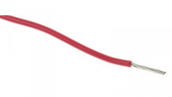 Przewód jednożyłowy linkowy, Przewód instalacyjny 1430, 0,2 mm², 11/0,16 mm, 24 AWG, PVC, 300 V, Czerwony, dł. 100m, RS