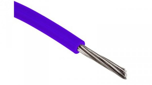 Przewód jednożyłowy linkowy, Przewód instalacyjny, 0,33 mm², 17/0,16 mm, 22 AWG, XLPE, 600 V, Fioletowy, dł. 100m, RS
