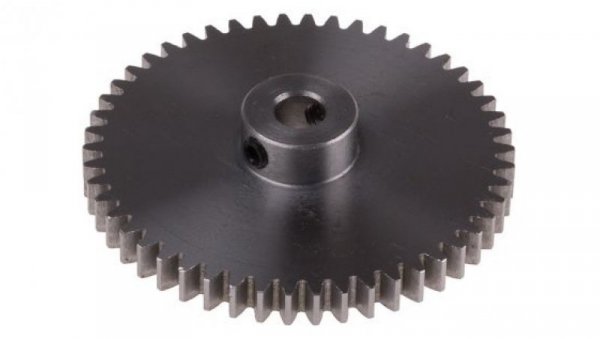 Koło zębate walcowe, moduł: 1, l.zębów: 50, śr. piasty: 14mm, śr. otworu: 6mm, Stal