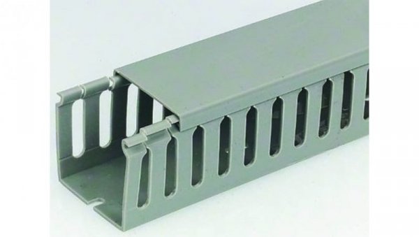 Koryto kablowe Szary PVC Otwarty Koryto panelowe z otworami 40 mm 80mm 1m RS PRO