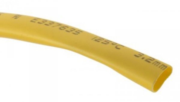 Osłona termokurczliwa żółta 2:1, średnica 3.2mm, dł. 10m, RS PRO