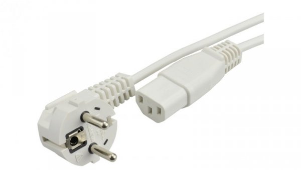 Kabel zasilający 230V 10A IEC320 C13 3m biały