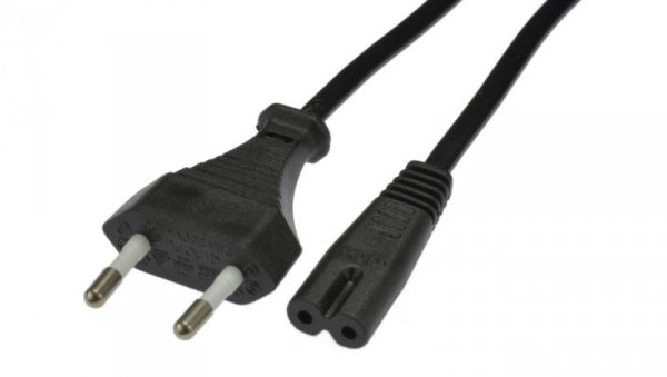 Kabel zasilający 230V 2,5A audio 3m czarny