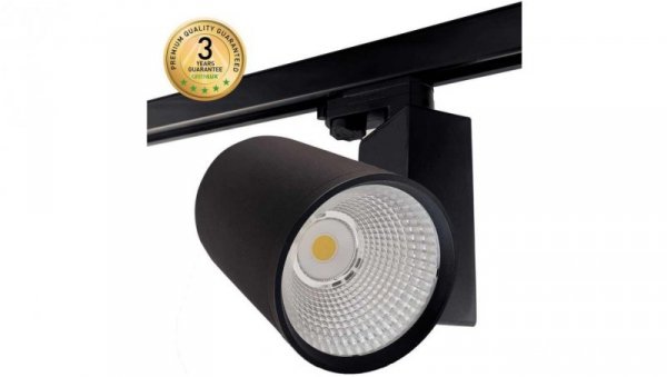 Projektor LED na szynę 30W 3100lm 4000K/neutralna IP20 z adapterem 3-fazowym czarna SPOTEO TRACK B 30W 45 NW GXTR106