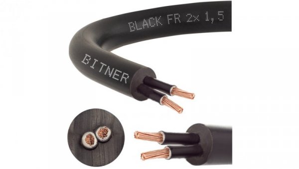 Przewód sterowniczy prądowy BiT 500 Black FR 300/500V 2x1,5 linka do ziemi Bitner /100m/