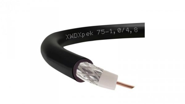 Przewód koncentryczny zewnętrzny 75ohm XWDXpek75 1,0/4,8/7,6 czarny Technokabel /25m/