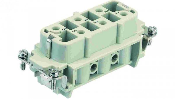 Złącze HAN prostokątne żeńskie 6pin 35A 690V 09310062701