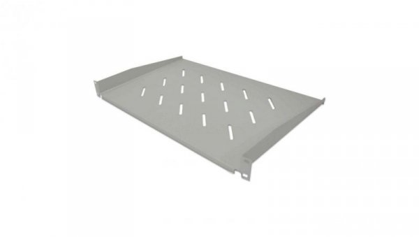 Półka 1U 300mm Rack 19, 2 pkt mocowania, perforowana, szara