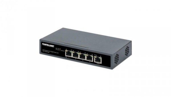 Switch Gigabit 5x PoE Passthrough zasilany PoE lub AC, 95W