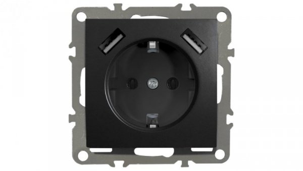 QUADRA GNIAZDO SCHUKO PODTYNKOWE 2X USB 230V 2.1A