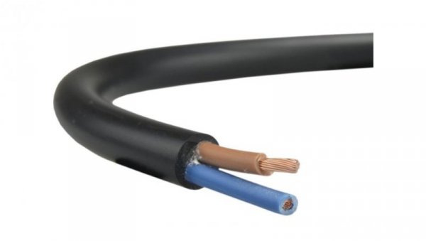 Przewód prądowy H03VV-F / OMY 300V 2x0,5 czarny linka Elektrokabel /100m/