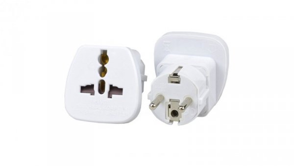 Adapter zasilania podóżny wtyk Uni-Schuko 2P+Z POLSKI / gniazdo uniwersalne UK