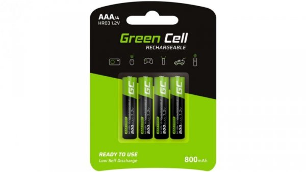 Akumulator Ni-MH R03 AAA 800mAh 1,2V GREEN CELL /8 sztuk/