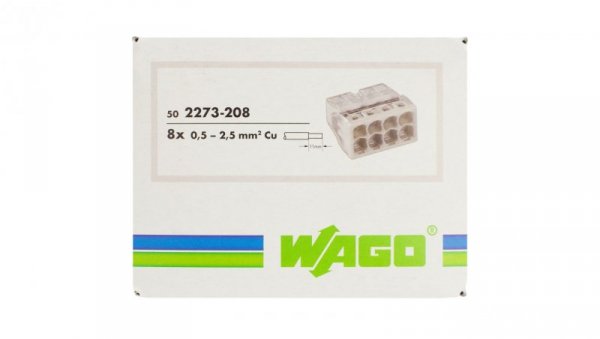 Szybkozłączka 8x 0,5-2,5mm2 na drut 450V/24A ORYGINALNA 50szt. 2273-208