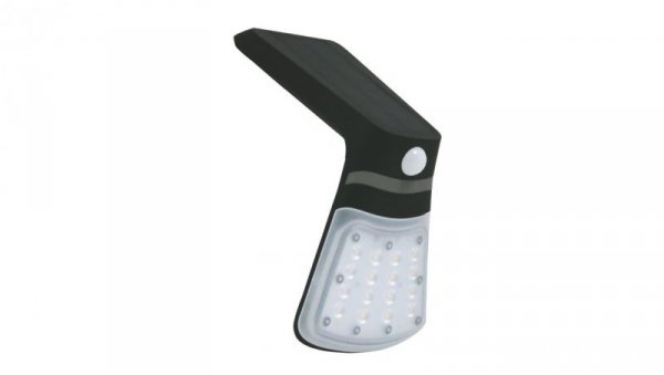 Kinkiet LED solarny 2W 4000K/neutralna IP65 z cz. zmierzchu i ruchu PIR aku. ABS/PC FOX SOLAR PIR 16LED B NW GXSO007